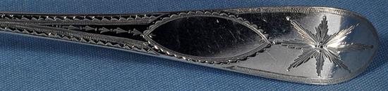 A large George IV Irish silver strainer spoon, by Samuel Neville, Length 324mm Weight 3.9oz/122grms